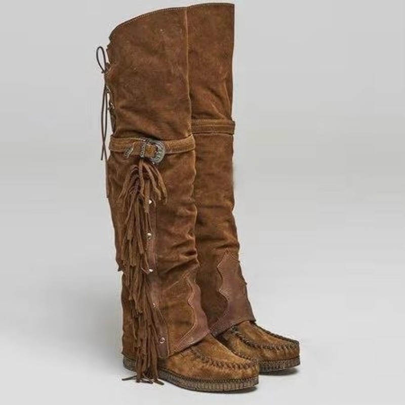 Tasmota - Botas de Mujer con Flecos y