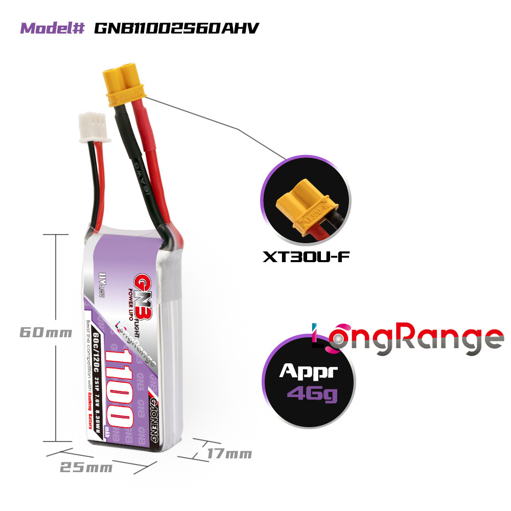 GNB 1100mAh 2S 3S 4S 6S 60C/12 - Shelly Plug reseña y precio
